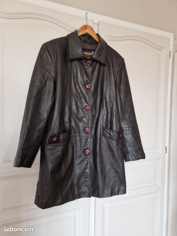 Veste en cuir marron Vintage (image 10)