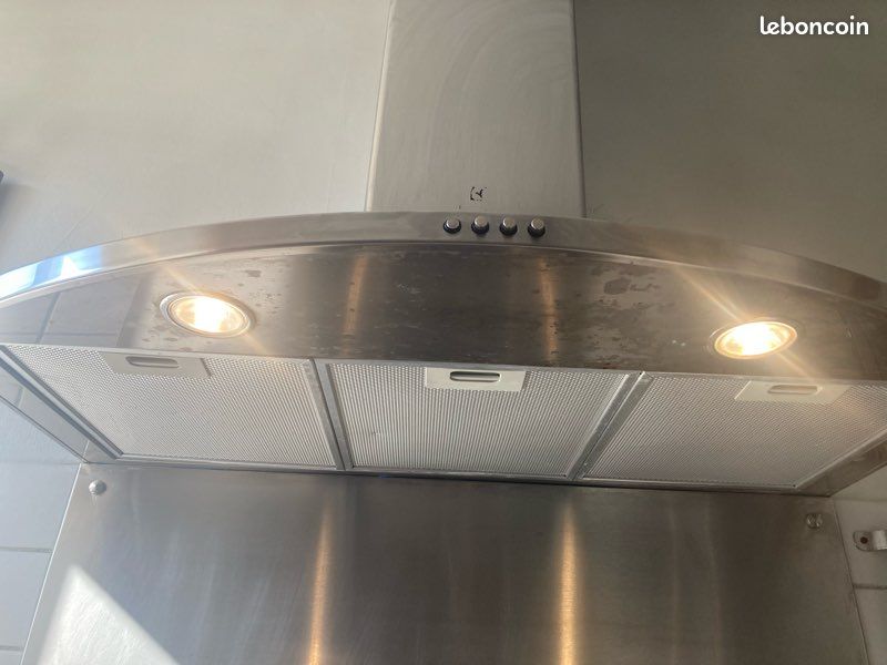 Hotte inox + crédence inox 90cm (image 4)