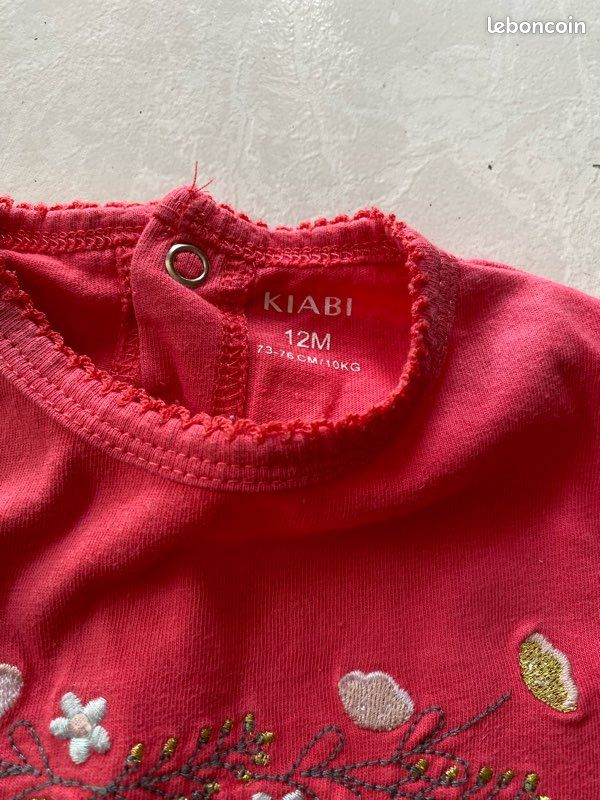 Pyjama Kiabi 12 mois fuschia très bon état (image 3)