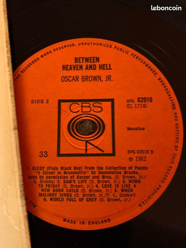 Vinyle Oscar Brown Jr. – Between Heaven And Hell (image 3)