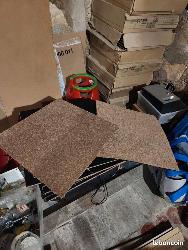 Dalle moquette 50×50 beige clair environ 40 m2 (image 1)