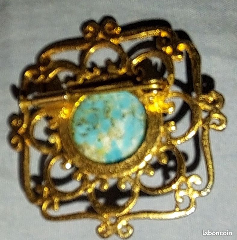 Superbe Broche Ancienne - Pierres Transparentes - Vintage - Bijou Rétro Sans Marque