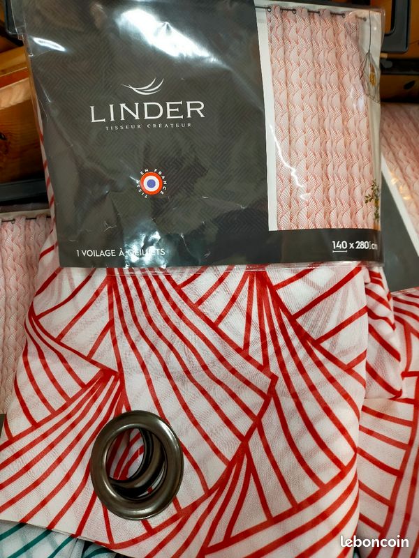 Neuf voilage linder blanc rouge (image 1)