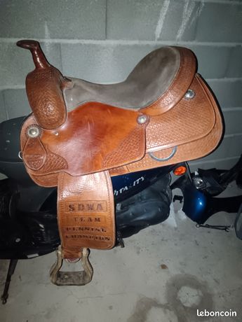 Chaps D'équitation Western En Daim Bleu Foncé - Occasion Bon état