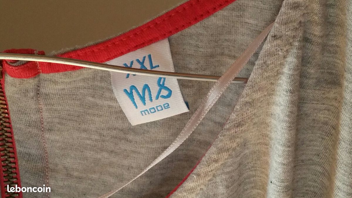 Tee-shirt gris à motifs Sans manches taille XXL ms mode (image 4)