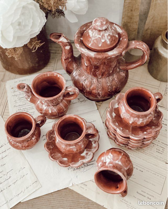 Service à café Poterie Maine Sars Poteries - maison de campagne, shabby chic, vintage cottage (image 3)