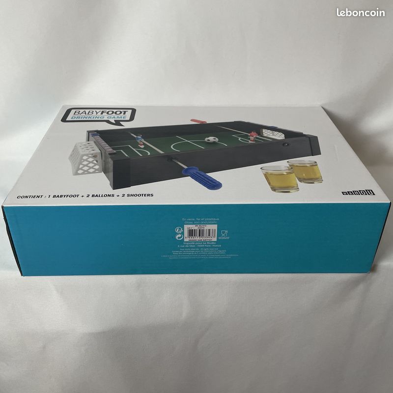 Jeu à boire Baby-foot Drinking game Noir et vert Avec 2 verres shooters et 2 balles NEUF Idée cadeau (image 9)
