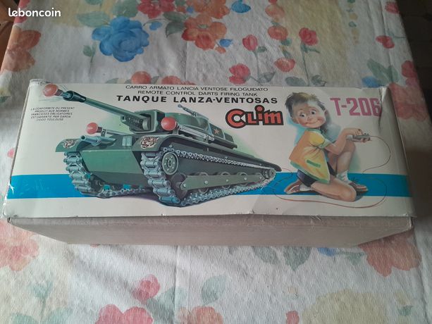 Ancien Tank T-206 CLIM à Lances Ventouses – Jouet Collection Plastique, Boîte D'origine