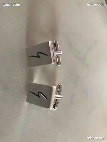 Boutons De Manchette Anciens Argentés - Modèle Breveté N°2974381 - Occasion Bon État