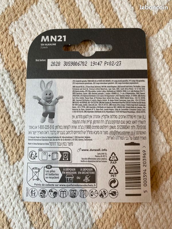 2 piles 23A/12V Duracell neuves (image 2)