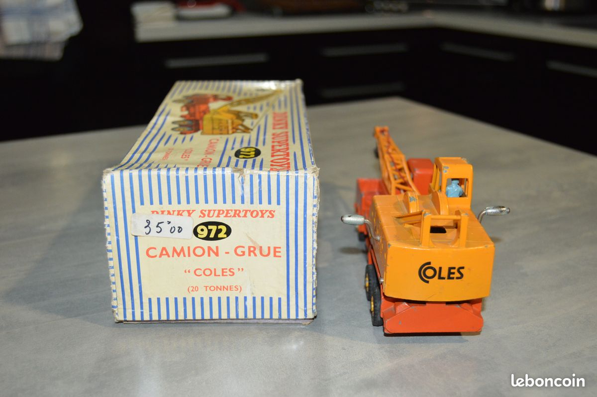 Dinky Toys, Dinky Supertoys 1:43 - Machine De Terrassement Miniature 20 Ton Lorry Mounted Crane Coles Avec Boite D Origine