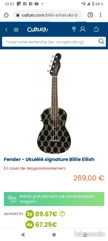 Ukulélé fender signature Billie elish (image 4)