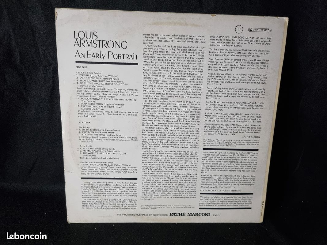 33 tours : Louis Armstrong / An Early Portrait (image 2)