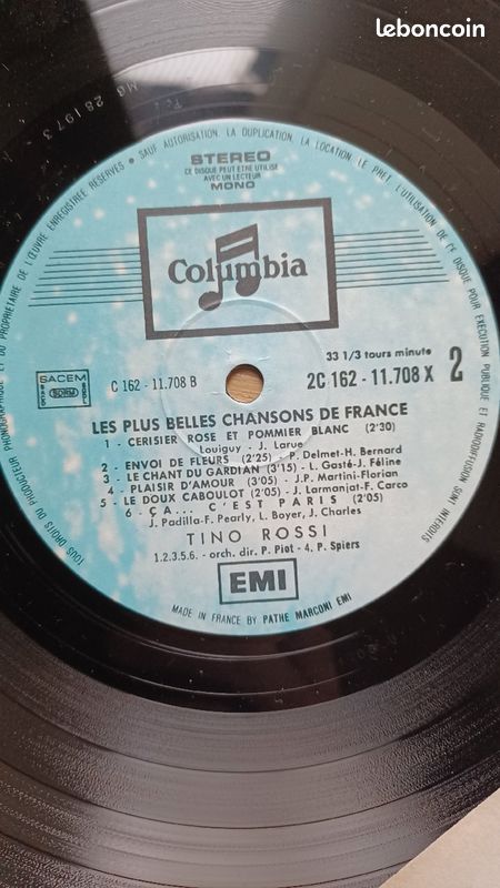 Vinyl Tino Rossi les plus belles chansons de France 33t (image 3)