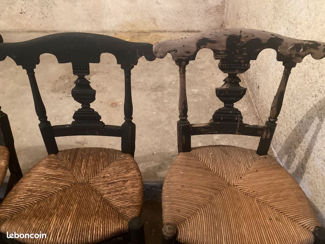 Chaise en bois et osier (image 4)