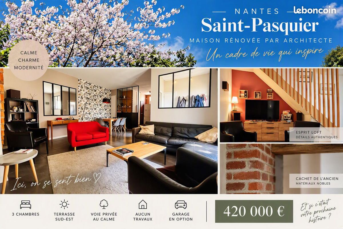 Maison 4 pièces 92 m² · à Nantes · 92 m² · 420 000 €