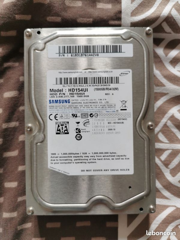 Disque dur 1,5 To Samsung 3,5 pouces SATA (image 1)