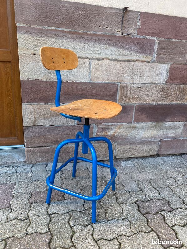 Chaise industriel bureau vintage (image 3)