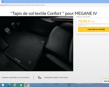 Renault Megane IV - Tapis textiles de sol Confort (Renault Original)