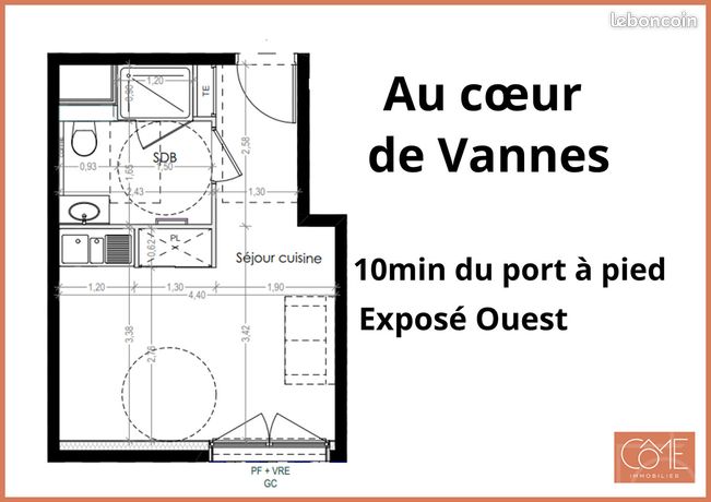 Appartement 1 pièce 23 m²