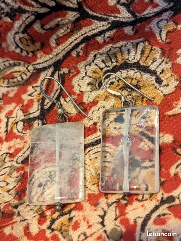 Boucles d'oreilles cristal de roche (image 1)