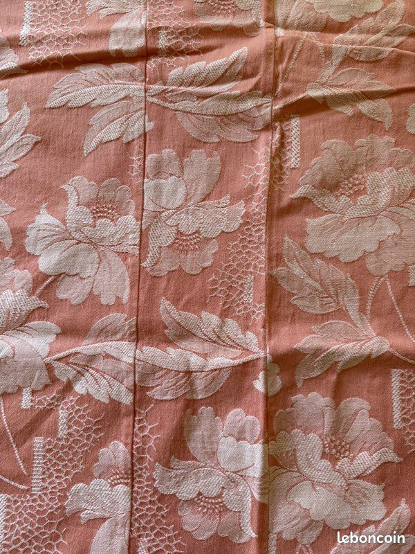 Coupon De Tissu Vintage ROSES Anciennes - 1,28m X 1,02m, Coton, Bon état Occasion