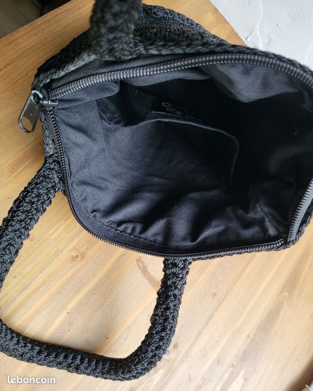 Sac à mains effet tricot NOIR (image 3)