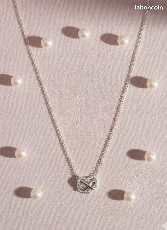 Collier Cœur Infini Scintillant - Argent Massif 925 (Neuf) (image 3)
