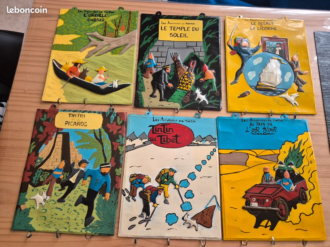 Plaque Métal Décorative Tintin – Avion, Style Rétro, Neuve