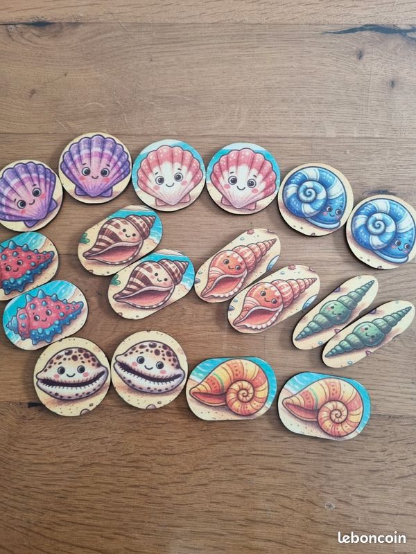 Petit insert pour bac Trofast IKEA Thème " jolis coquillages " avec jetons (image 4)