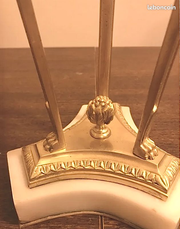 Lampe athénienne en bronze doré et marbre (image 3)