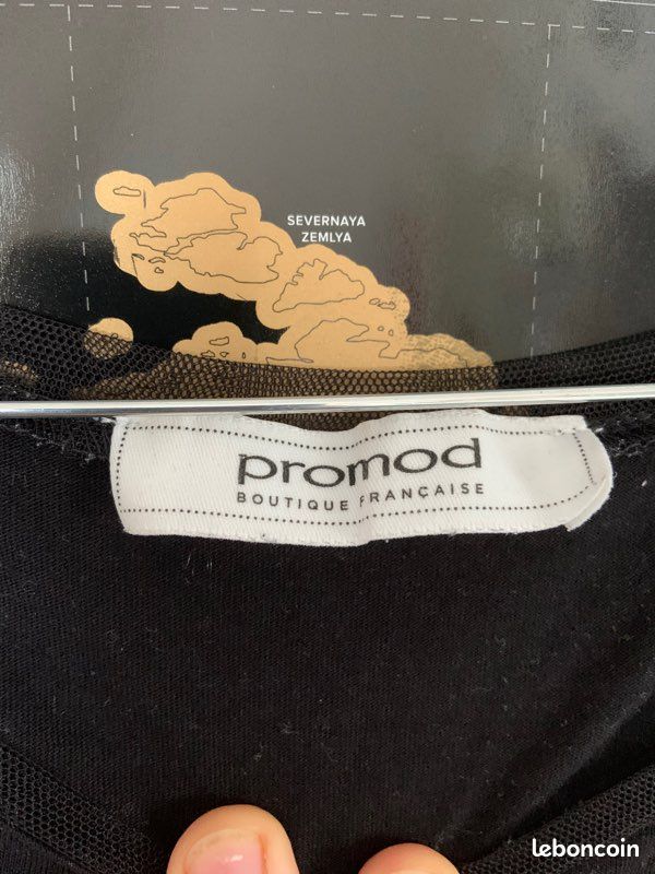 T-shirt manche longues noir promod (image 2)