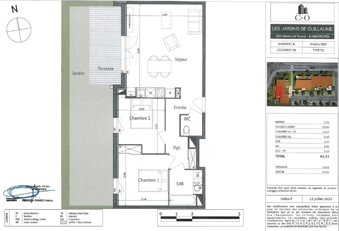 Appartement 3 pièces 65 m² · à Eaunes · 65 m² · 828 €/mois