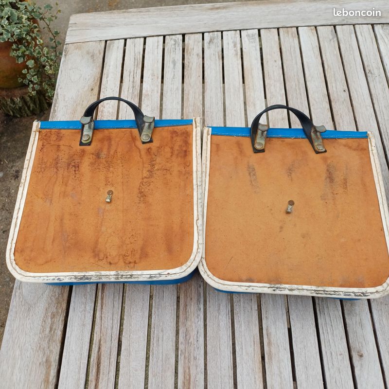 Sacoche Vélo Enfant Vintage - Tissu écossais Bleu - Pratique Et Rétro