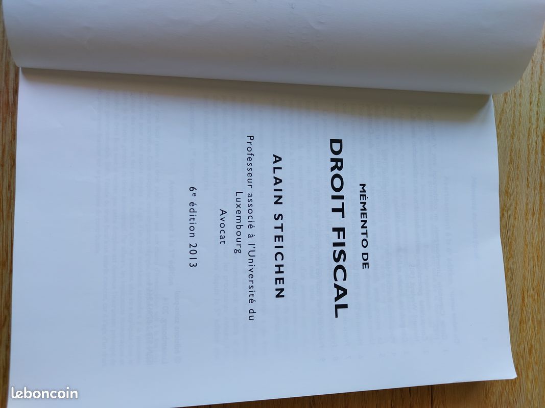 Livre - MÉMENTO DE DROIT FISCAL - Alain Steichen (image 2)