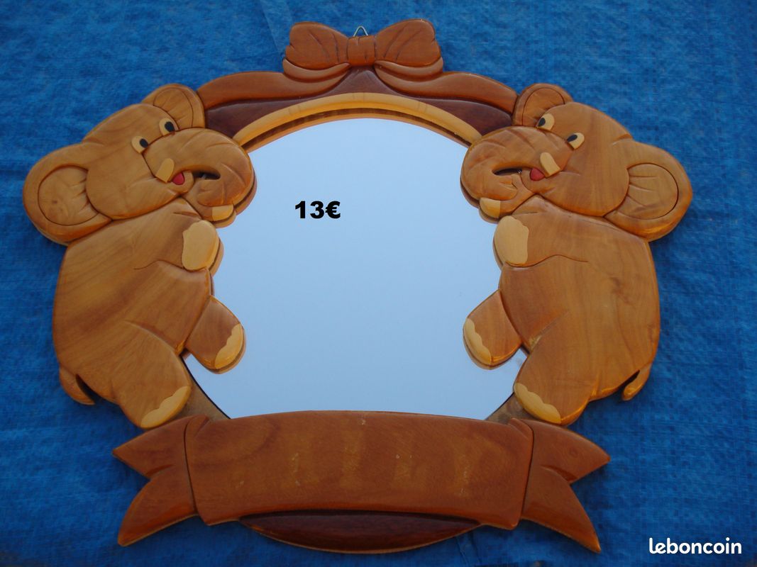 90) miroir en bois deco elephant (image 1)