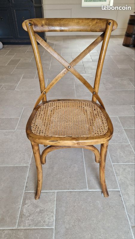 Chaise bois et cannage à renover (image 1)