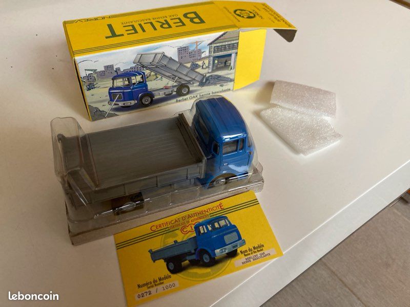 Camion Berliet GAK Benne CLAIRBOIS – Jouet à Tracter Bois 44 Cm, Année 60, Neuf