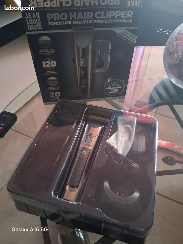 Tondeuse à Cheveux Jean Louis David Pro Hair Clipper - 20 Hauteurs De Coupe, Batterie Lithium-ion 120 Min