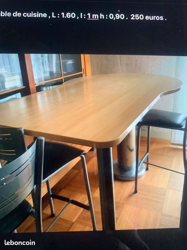 Table de snack cuisine en pin (image 1)