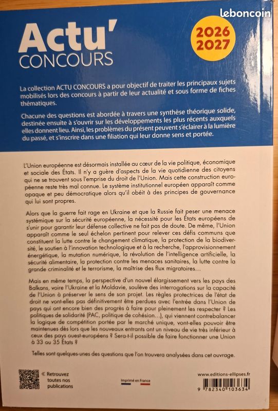 Livre concours "Questions européennes" Actu Concours (image 2)