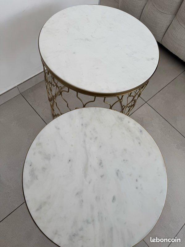 Table gigogne marbre laiton (image 5)