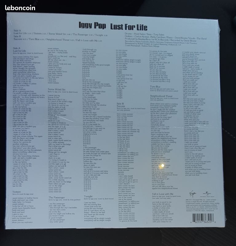 Iggy pop vinyle 33 tours LP lust for life - état neuf sous blister (image 2)