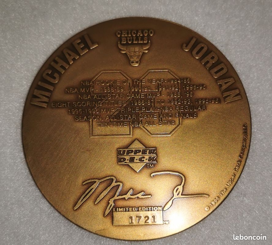🏀 Médaille commémorative Michael Jordan Chicago Bulls 1996 🏀 (image 7)