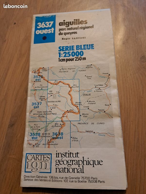 Carte IGN Aiguilles parc national régional du queyras (image 1)