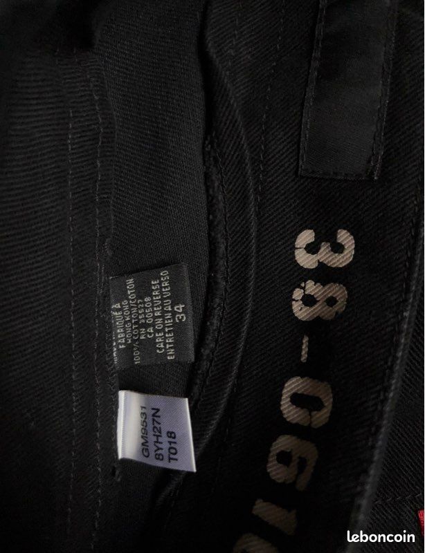 Pantalon Chino Brodé Marine Marithé François Girbaud Taille 34 (44) - Neuf Avec étiquette