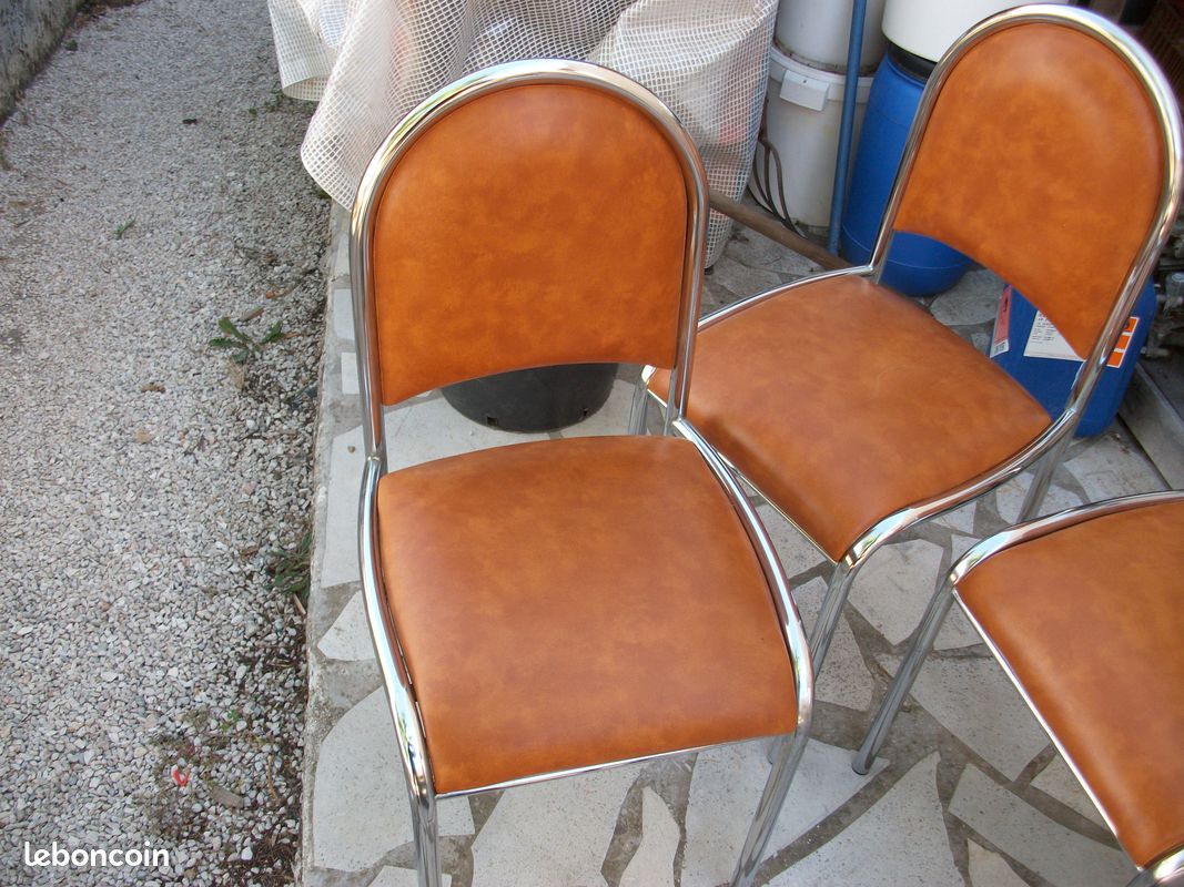 Lots de 4 chaises inox an 50 60 (image 2)