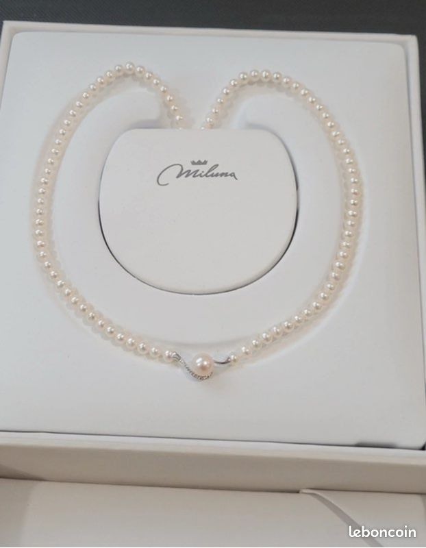 Collier Miluna Perles de Culture d'orient en or blanc 18 carats et