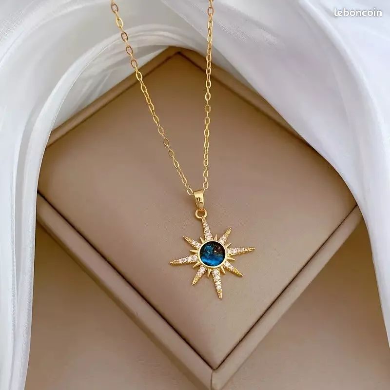 NEUF Collier Sautoir Soleil Céleste - Montres & Bijoux