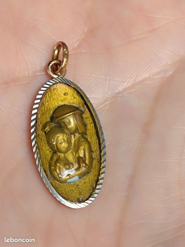 Médaille Vintage "Les Amoureux De Peynet" Plaqué Argent - Occasion - Bijou Rétro Murat